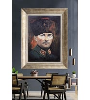 Gümüş Çerçeveli Atatürk Tablo za141