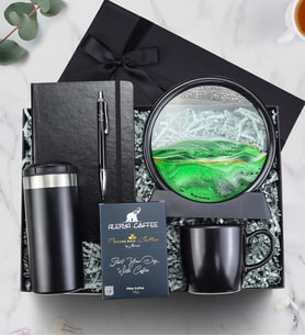 Defter & Kalem & Kupa & Kahve & Termos & Kum Saati Premium Hediye Seti