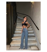 Yeni Sezon Tasarım Kadın Kristal tas detay palazzo jean