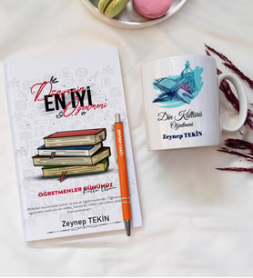 Kişiye Özel Din Kültürü Öğretmeni Kupa, Defter, Kalem Hediye Set