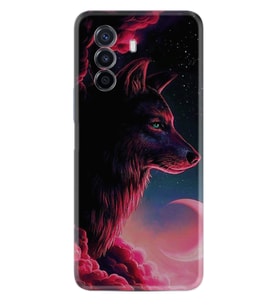 Huawei Nova Y70 Y90 Nova 9 SE  Kılıf Desemli Silikon Wolf and Moon 1380