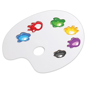 Npratik Sanatsal Oval Akrilik Düz Palet Yağlı Boya, Guaj Boya ve Akrilik Boya İçin İdeal 20 cm x 30 cm.