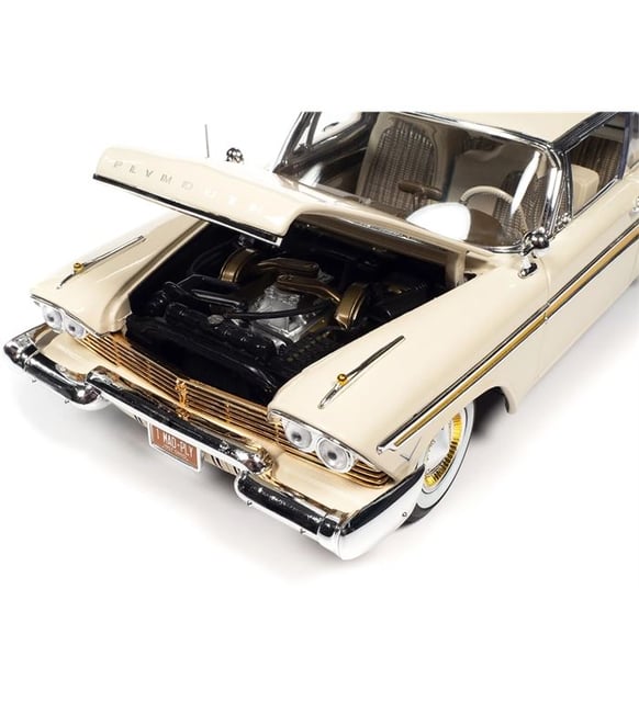 1958 PLYMOUTH FURY ゴールド マックツールコラボ Motor Max 1:18 1958 Plymouth Fury Diecast Model Araba Sarı - 73115