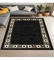 Eliana Home Dijital Baskı Yıkanabilir Kaymaz Taban Salon Halısı Ve Yolluk LNA0806-FNL13 (Siyah)