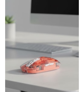 Sessiz Tıklamalı Şeffaf Mouse Bluetooth ve USB Uyumlu