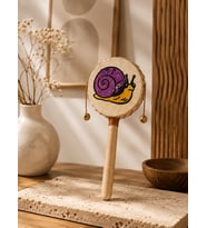 Ahşap Çocuk Davulu Marakas Ritim Oyuncağı Montessori Eğitici Müzik Aleti Doğal Ahşap 20 cm