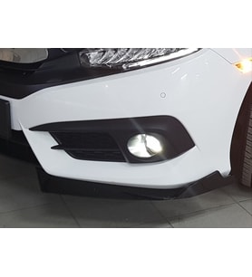 Honda Civic Uyumlu Fc5 2016-2020 Çıkıntılı Ön Flap Piano Black Dizayn B
