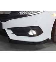 Honda Civic Uyumlu Fc5 2016-2020 Çıkıntılı Ön Flap Piano Black Dizayn B
