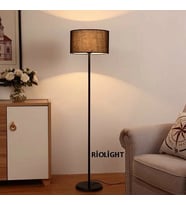 RİOLİGHT RUSTİK,VİNTAGE2,RETRO SİYAH METAL GÖVDE SİYAH KUMAŞ BAŞLIK 1XE27 LAMBADER KÖŞE LAMBASI
