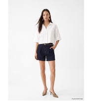 LCWAIKIKI Classic İndigo Beli Kemerli Kadın Jean Şort