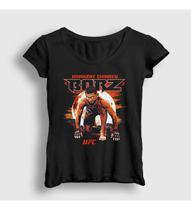 Presmono Kadın Siyah Stare Ufc Mma Güreş Khamzat Chimaev T-Shirt 529749tt