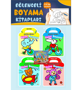 3-6 yaş Çantalı Renkli Kolay Boyama Seti (4 Kitap)