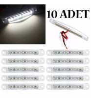 PARMAK LED Parmak LAMBA 10 ADET BEYAZ DORSE LAMBA 9 LEDLİ 12 VOLT Su Geçirmez