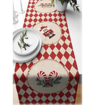 Yılbaşı Temalı Dijital Baskılı Runner Örtüsü Christmas 40x140 cm