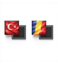 Buzdolap Magnetleri - Romanya Bayrağı ve Türk Bayrağı - 2'li Set Magneti