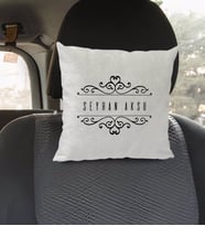 BK Gift Kişiye Özel İsimli Kare Araç Koltuk Yastığı-9