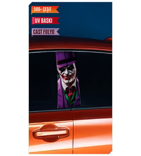Araç Kapı Direk Kaplama Folyosu Joker Desenli (Sağ Sol Takım) (2 Adet) - 22x50 C (Çok Renkli)