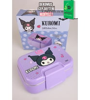 x Dekomus Lisanslı Kuromi Dark Charm Elite Collection 2 Katlı Paslanmaz Çelik Yemek Kabı "Dekomus Cep Defteri Hediyeli"