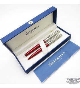 Waterman Hemisphere Essential Kırmızı CT Dolma Kalem + Tükenmez Kalem Set  İsme Özel Kalem  Hediye Kalem