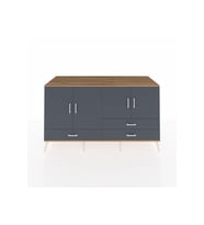 Kronos Konsol 5 Raflı 3 Çekmeceli 4 Kapaklı 176x59x99 Çam-Antrasit