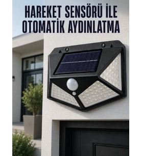 Hareket Sensörlü Güneş Enerjili Duvar Lambası Dış Mekan İçin Güçlü LED Aydınlatma