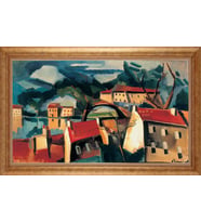 EV İŞYERİ OFİS İÇİN ALTIN ÇERÇEVELİ PASPARTULU TABLO S496