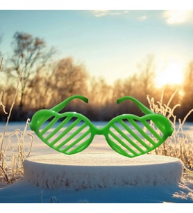 CHRİSTMAS PARTY GLASSES KALPLİ YEŞİL PARTİ GÖZLÜĞÜ YEŞİL PANJUR GÖZLÜK YEŞİL YILBAŞI PARTİ GÖZLÜĞÜ