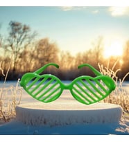 CHRİSTMAS PARTY GLASSES KALPLİ YEŞİL PARTİ GÖZLÜĞÜ YEŞİL PANJUR GÖZLÜK YEŞİL YILBAŞI PARTİ GÖZLÜĞÜ