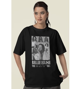 Billie Eilish The Eras Tour Tasarım Baskılı Unisex Oversize Şarkıcı Tişört