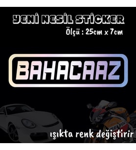 bakacaz kiminki daha büyük 2adet oto sticker - ışıkta renk değiştiren hologram sticker yapıştırma