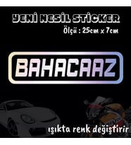 bakacaz kiminki daha büyük 2adet oto sticker - ışıkta renk değiştiren hologram sticker yapıştırma