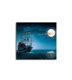 DBSanatevi Dolunay Işığında Yelkenli Gemi Tablo 50 X 70 Cm