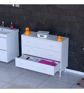 Modilayn SÖKE 95x75x32,5 cm’ lik 3 Çekmeceli 6 Gözlü Çok Amaçlı Banyo dolabı