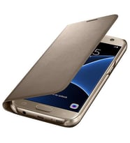 Galaxy S7 ile Uyumlu LED View Fonksiyonel Kılıf Altın EF-NG930PFEGWW