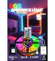 Tv Arkası Yatak Çocuk Odası Mutfak salon Rgb Şerit Led Tak Çalıştır uzaktan kumandalı 5 metre