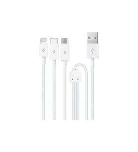 Ttec 2Dk7521 Trio Şarj Kablosu Typec,Lightning,Micro Usb Beyaz