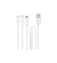 Ttec 2Dk7521 Trio Şarj Kablosu Typec,Lightning,Micro Usb Beyaz