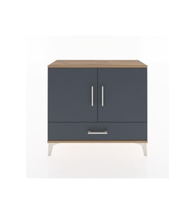 Arges Şifonyer 2 Raflı Tek Çekmeceli 2 Kapaklı 88x30x80 Çam-Antrasit