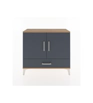 Arges Şifonyer 2 Raflı Tek Çekmeceli 2 Kapaklı 88x30x80 Çam-Antrasit