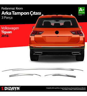 VW Tiguan Krom Arka Tampon Alt Çıtası 3 Prç. 2016-2024