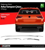 VW Tiguan Krom Arka Tampon Alt Çıtası 3 Prç. 2016-2024