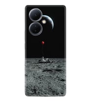 Vivo V29 Lite Kılıf Silikon Desen Özel Seri Astronoot Red Baloon 1608