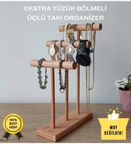 Takı Organizer Ahşap Takı Askısı 30 Cm Takı Standı Yüzük Kolye Askısı Takı ve Aksesuar Düzenleyici