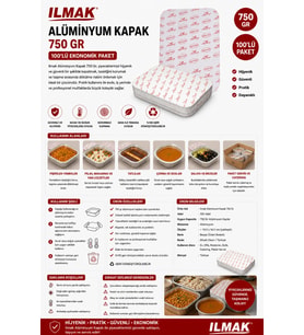 Ilmak Alüminyum Kapak 750 Gr 100'lü