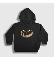Presmono Unisex Çocuk Siyah Smile Halloween Cadılar Bayramı Kapüşonlu Sweatshirt 500858tt