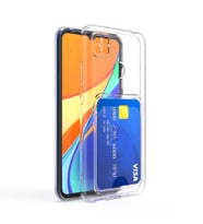 Xiaomi Redmi 9C Kılıf Setra Kartlıklı Şeffaf Silikon Kılıf (Renksiz)