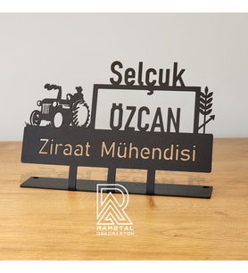Ziraat Mühendisi isimlik - Kişiye Özel Metal İsimlik