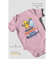 Güçlü bebekler sütle beslenir Kısa Kollu Bebek Body %100 Pamuk