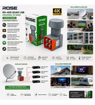 4LÜ Uydu Lnb Unıversal Quad 4K Ultra Hd - 3D - 0.1DB RG-400