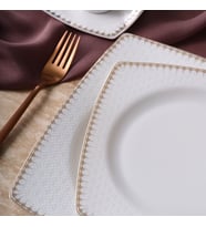 GÜRAL PORSELEN Caroline 54 Parça 12 Kişilik Kare Yemek Takımı 6567